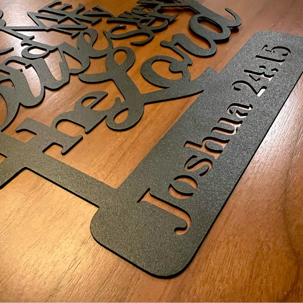 Bible Verse Metal Wall Decor, As for me and my house we will serve the Lord - Picture 3 of 6